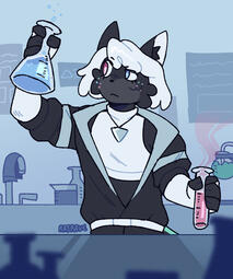 flat halfbody + background + props